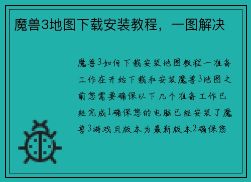 魔兽3地图下载安装教程，一图解决